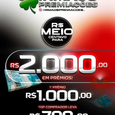 Meio centavinho para 2000 em prêmios